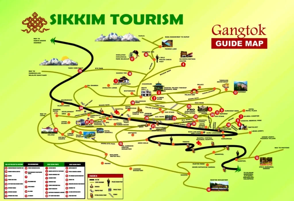 Map Of Sikkim Tourism